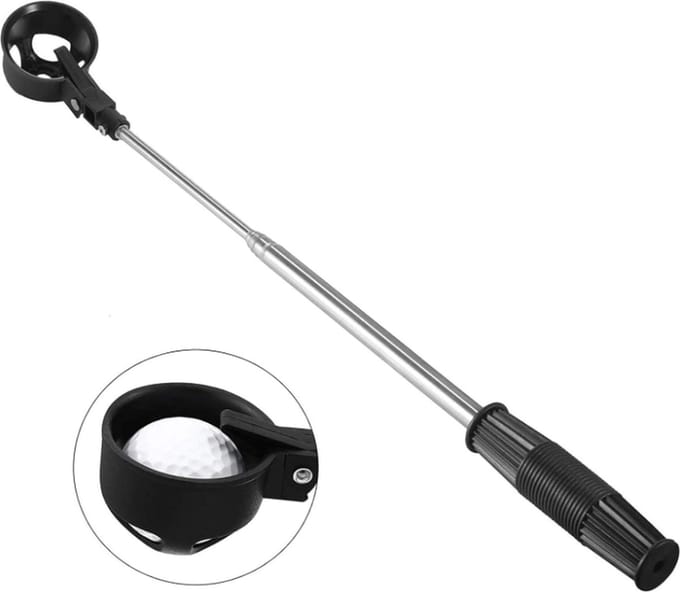 *** Compacte Golfbalhengel - Automatische vergrendeling - RVS - Uitschuifbare Golfhengel 2M - Ball retriever - Golfbal - van Heble® ***