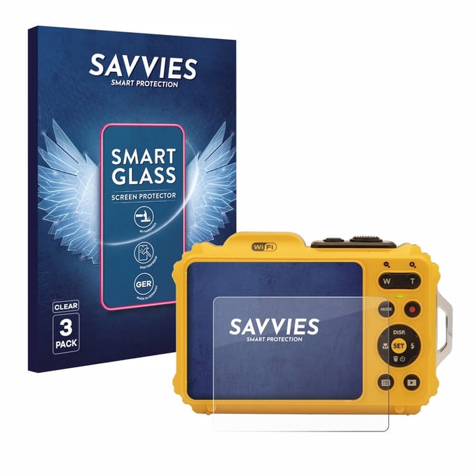 3 Stuks Savvies Screenprotector - geschikt voor Kodak Pixpro WPZ2 - beschermfolie glas transparant