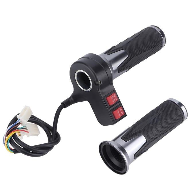 1 paire de poignées d'accélérateur à 3 vitesses pour vélo électrique avec marche avant et marche arrière black