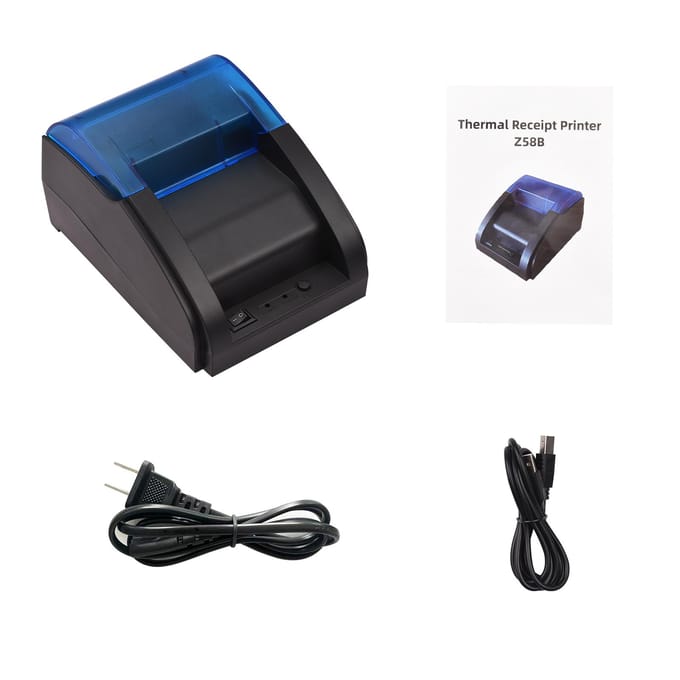 58mm USB thermische bonprinter Direct thermisch voor het afdrukken van tickets en rekeningen USB-verbinding compatibel UK USB Interface gray