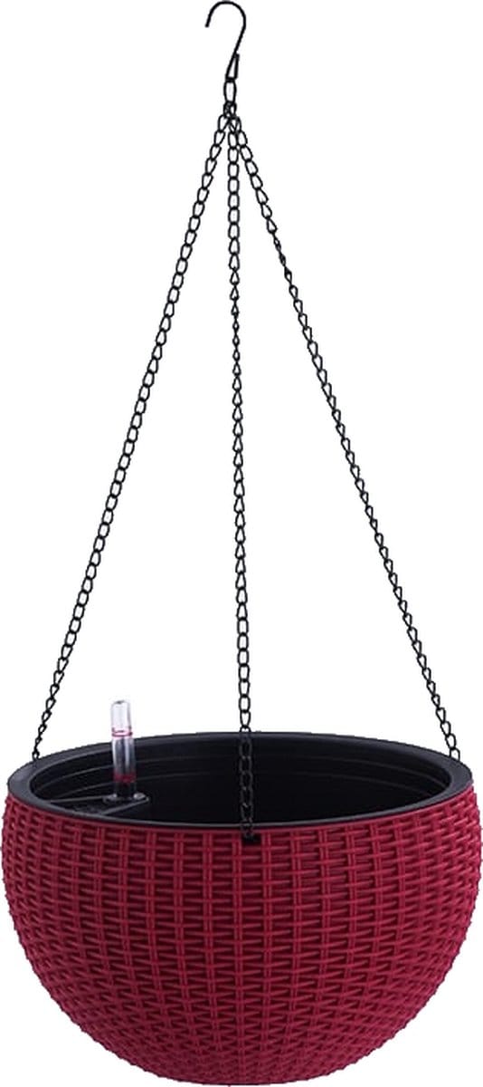 hangende plantenbak met reservoir en water-indicator_Rood