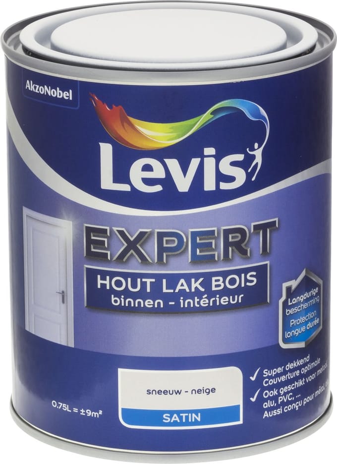 Levis - Expert Hout Lak Binnen Satin - Sneeuw - 0,75 L