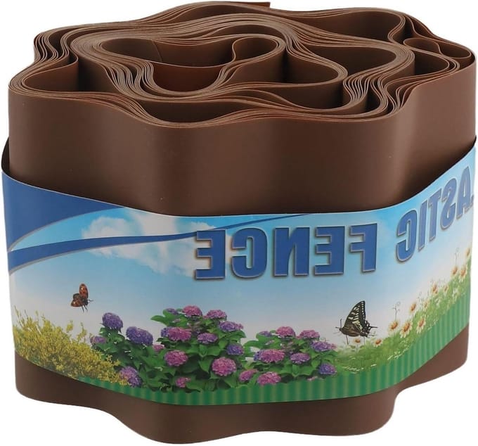 Kunststof Gazonrand - Tuinrand Hek - Gras Scheiden - Flexibel Weerbestendig - 20 cm x 9 m - Bruin