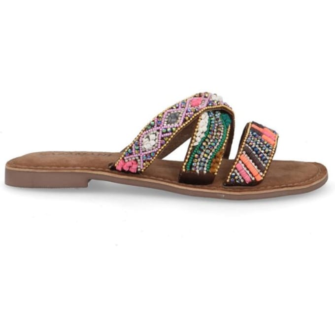 Lazamani Charlie Dames Slippers Tan Maat 39