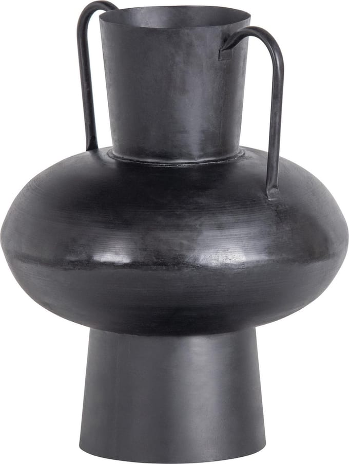 WOOOD Exclusive Vere Vaas - Metaal - Zwart - 37x30x30