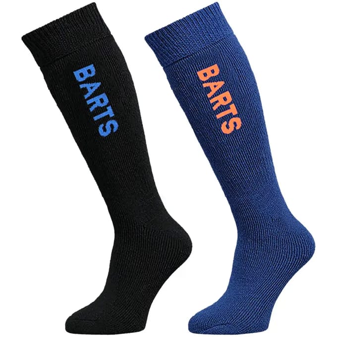 Barts Basic Sock 2 Pack Kids Wintersportsokken Kinderen - Zwart & Blauw - Maat 27- 30