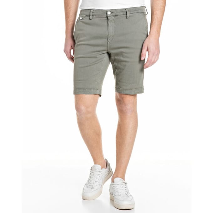 Replay Replay Hyperflex Jeans Short Benni Regular Fit Military  33