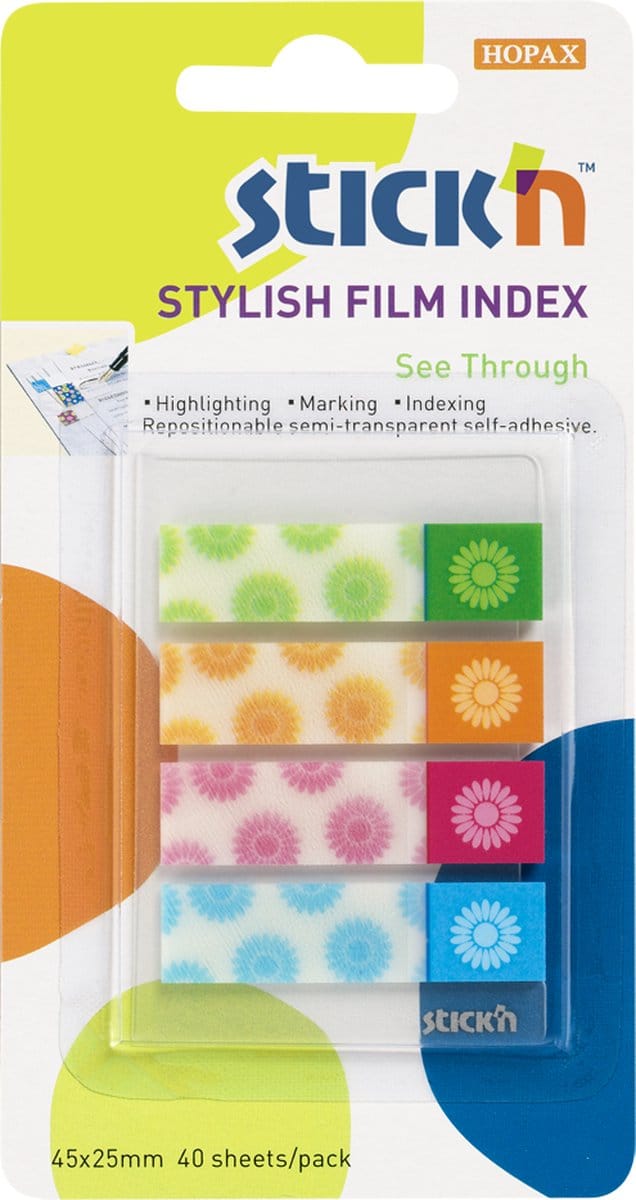 Stick'n Film Index tabs - 12 pack - 45x12mm - Transparant - 960 sticky tabs