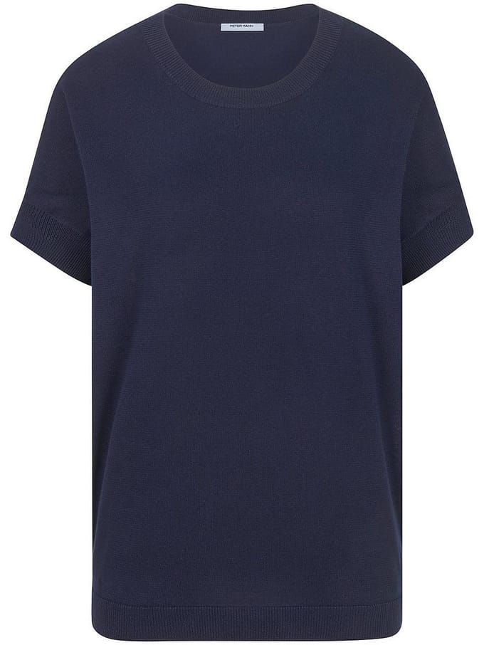 Trui ronde hals 100% SUPIMA®-katoen Van Peter Hahn blauw