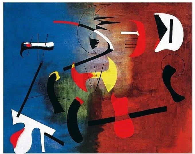 Kunstdruk Joan Miro - Peinture 80x60cm