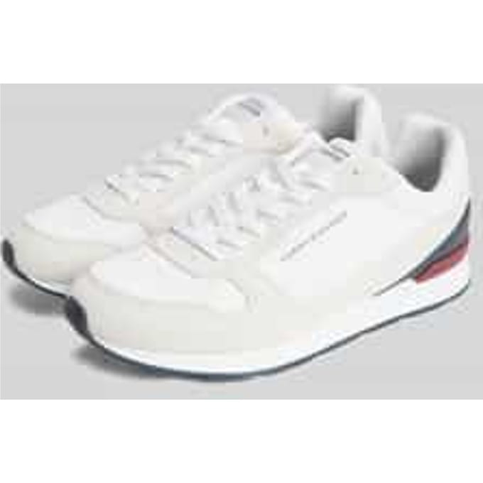 sneakers van echt leer met labelprintdetails