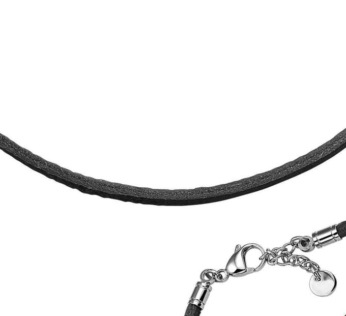 Stalen Collier leer - Kasius - The Jewelry Collection