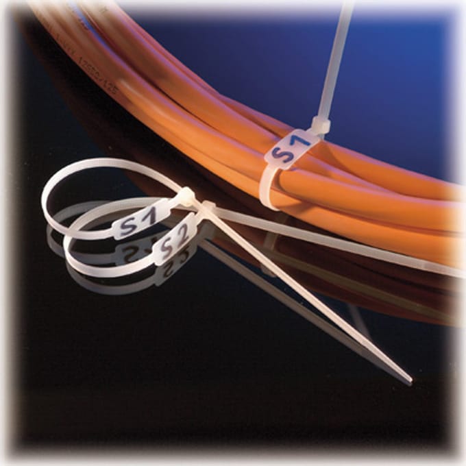 VALUE Tie-wraps, 30cm, 4,8mm, met schrijfvlak, 100 stuks