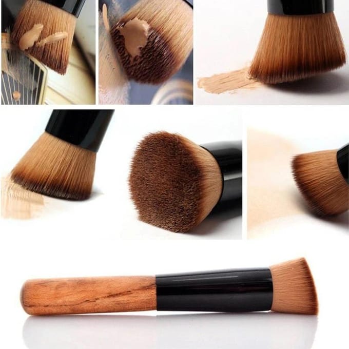 1 pinceau de maquillage pour fond de teint, outil de beauté cosmétique professionnel, pinceau plat pour poudre, blush, fond de teint Kabuki gray