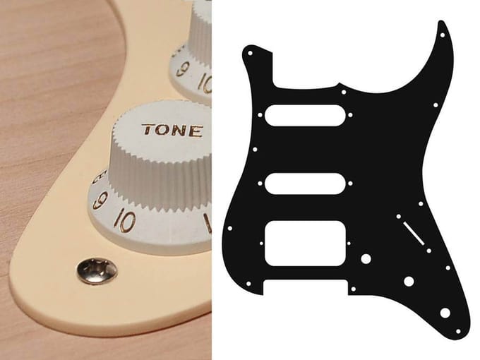 Boston ST-123-C pickguard, Stallion, SSH, 3 pot holes, 3-5 switch, 1 ply, cream