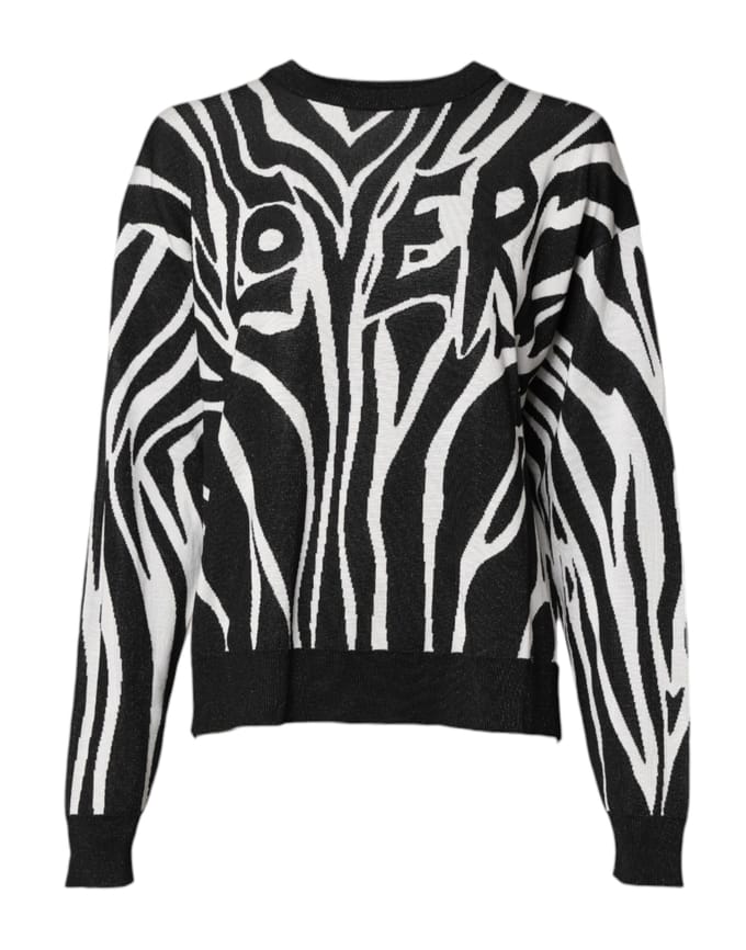 Zebra Print Gebreide Trui