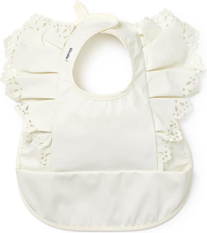 Elodie slab - Slabbetjes- Slabbertjes Baby - Slab - Slab met opvangbakje - Vanilla White