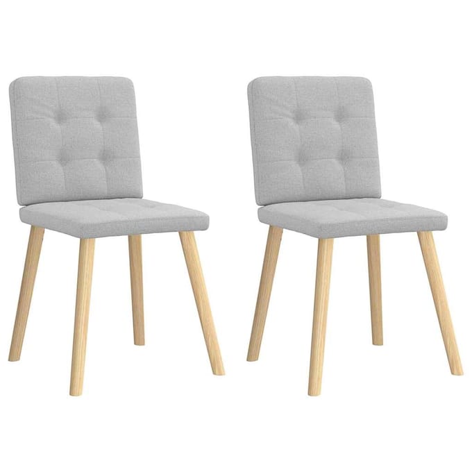 vidaXL Eetkamerstoelen 2 st stof wolk grijs