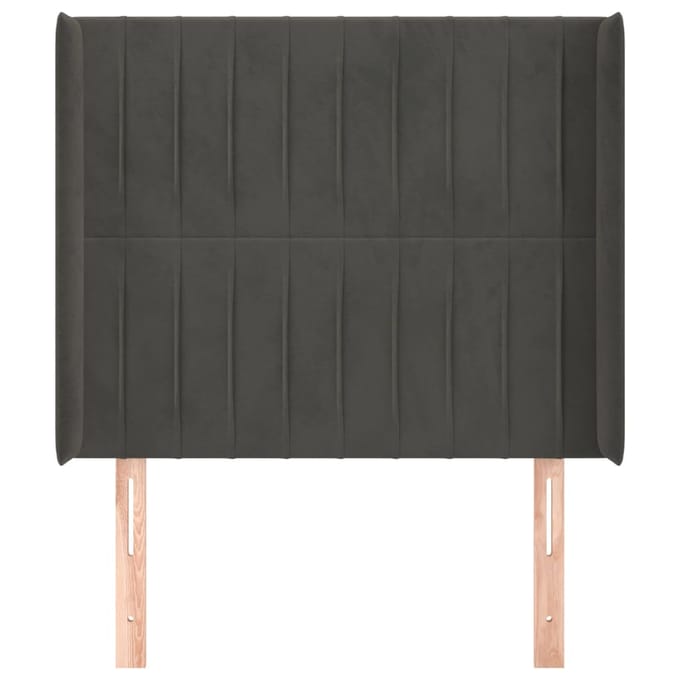 vidaXL - Hoofdbord - met - randen - 83x16x118/128 - cm - fluweel - donkergrijs