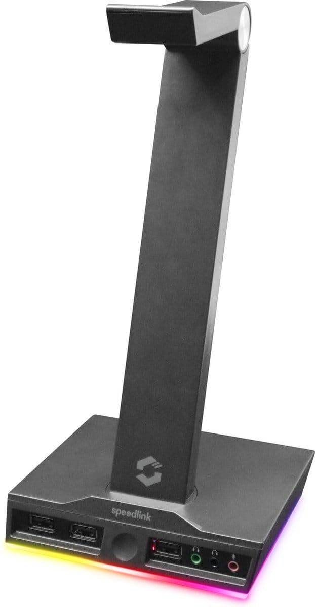 Speedlink Excello - RGB Headset Stand - USB 2.0 Hub - Zwart