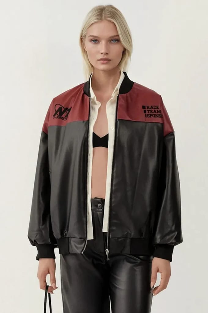 Nepleren Oversized Bomberjack met Patches