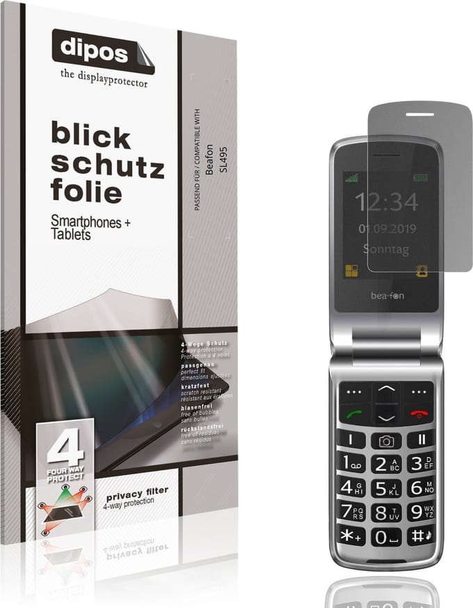 dipos – Matte Privacy Screenprotector geschikt voor Beafon SL495 | Anti-Spy Beschermfolie