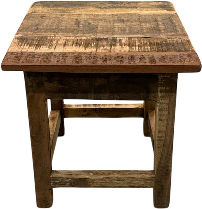 By Mooss - Decoratieve Kruk - Mangohout - Landelijke Stijl - Bruin