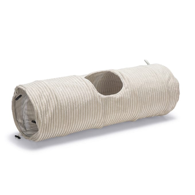 Designed by Lotte Kattentunnel Ribbed - Kattenspeelgoed - Lichtgrijs - 25x25x75 cm