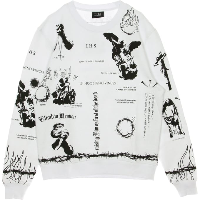 Lichtgewicht Crewneck Man Manifesto Wit