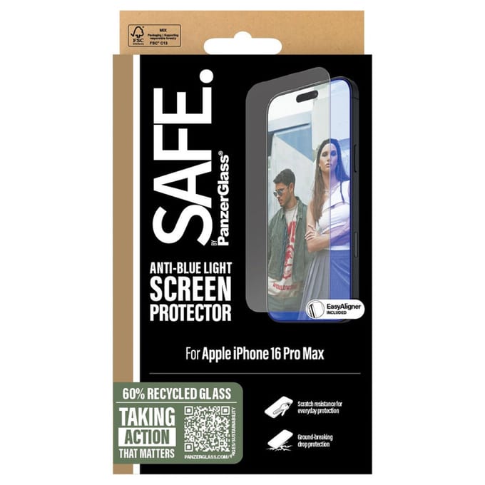 SAFE by PanzerGlass EyeScreenprotector Ultra Wide Fit met applicator geschikt voor Apple iPhone 16 Pro Max