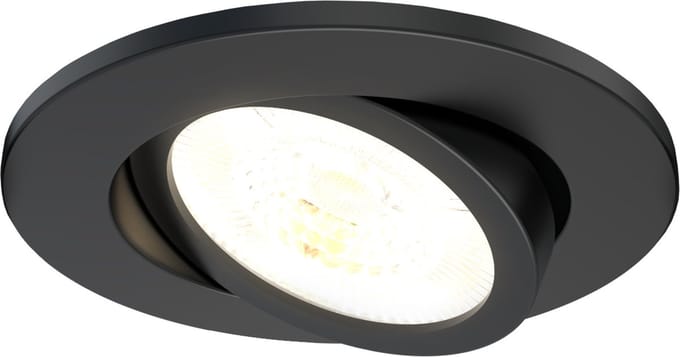 Ledvion - LED Inbouwspot - Zwart - Dimbaar - 7W - IP65 - CCT - COB - Ø90mm