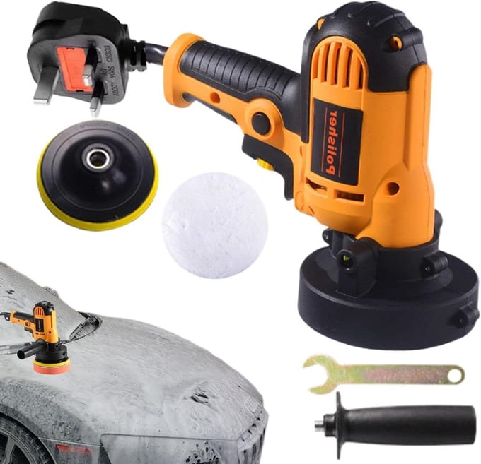 Auto Polijstmachine - Waxapparaat - Voertuig Glans - Robuuste Constructie - 125 mm Schijf - Zwart