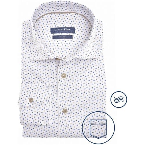 Ledûb Overhemd Multicolored Fashion Dot Wit-Groen / male