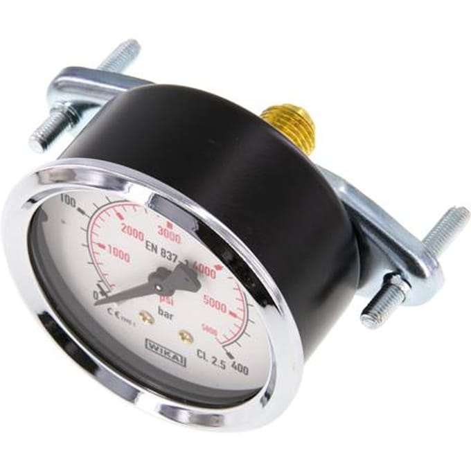 0..400 Bar Paneelmontage Manometer Staal/Messing 63 mm Klasse 2.5 (Beugel) - MW040063SH-TP