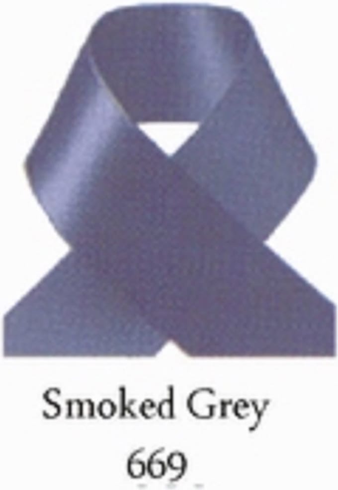 Satijnlint Smoked Grey 15 mm (per meter)