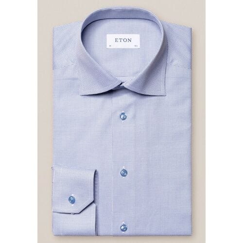Eton Overhemd Pin Dot Signature Twill Blauw / male