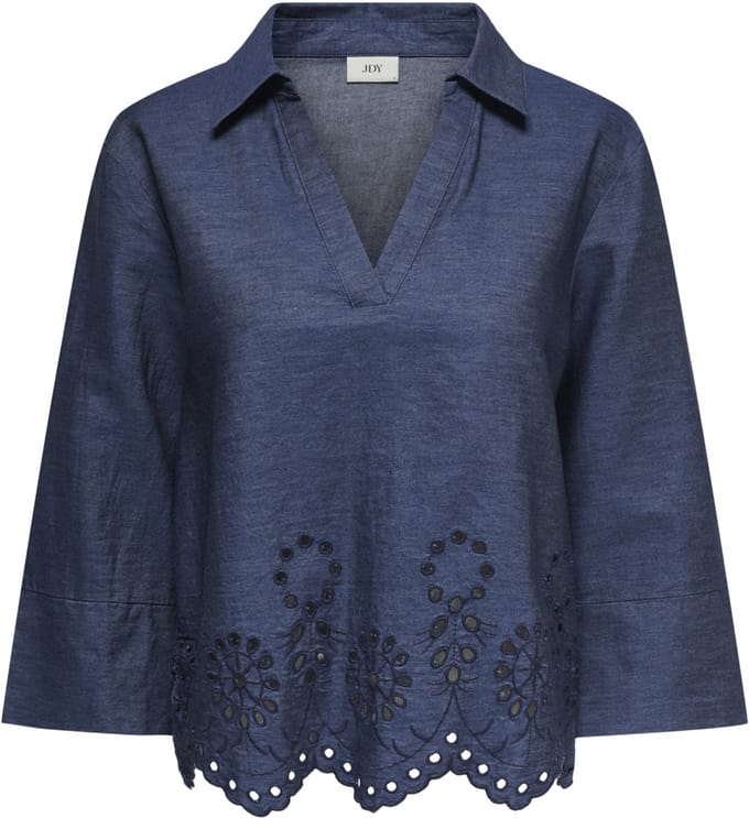JDY - JDYBILLE L/S CHAMBRAY EMBROIDERY TOP WVN - Dames - Blouses