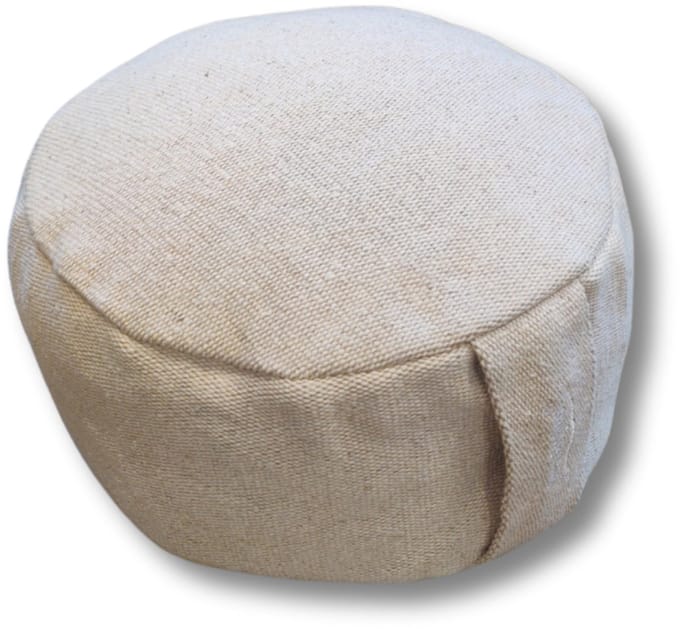 YogaStyles Design Meditatiekussen Zitkussen rond - creme - jute look