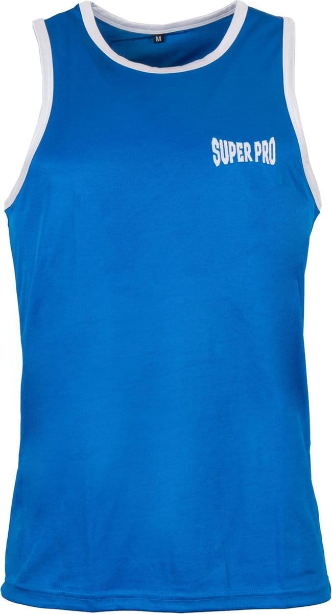 Super Pro Combat Gear Club Bokssinglet Blauw/Wit Medium