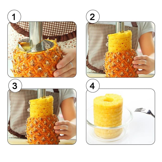 Roestvrijstalen Ananas Rasp Snijder Keukenhulpje Fruit Schiller Ontkerner Rasp Keukengereedschap black
