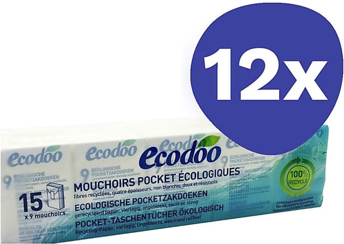 Ecodoo Tissues Pocket (12x 15 stuks)