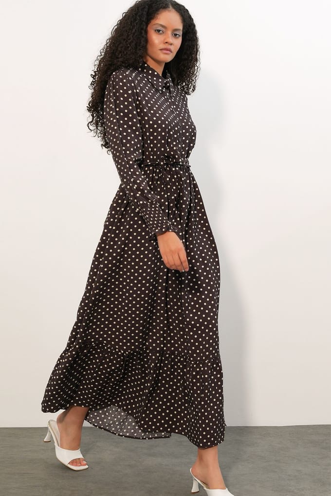 Paisley Geknoopt Midi Hemdjurk