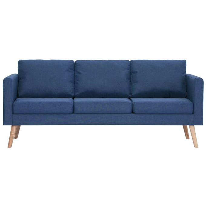 vidaXL Driezitsbank stof blauw