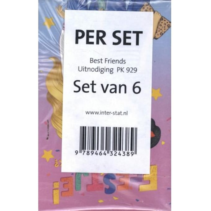 Best Friends Uitnodiging Pk 929 / Set Van 6 - Interstat