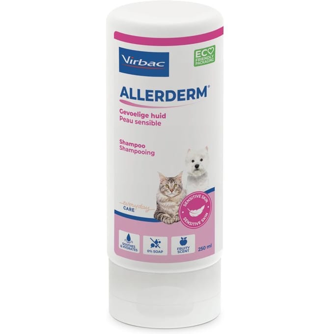 Allerderm Sensitive Skin Sh Hond+kat 250ml