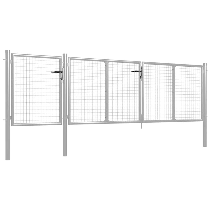 vidaXL Tuinpoort staal 400x75 cm zilver