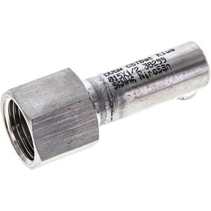 Perskoppeling - 15mm Buiseinde & Rp 1/2'' Persmof - RVS