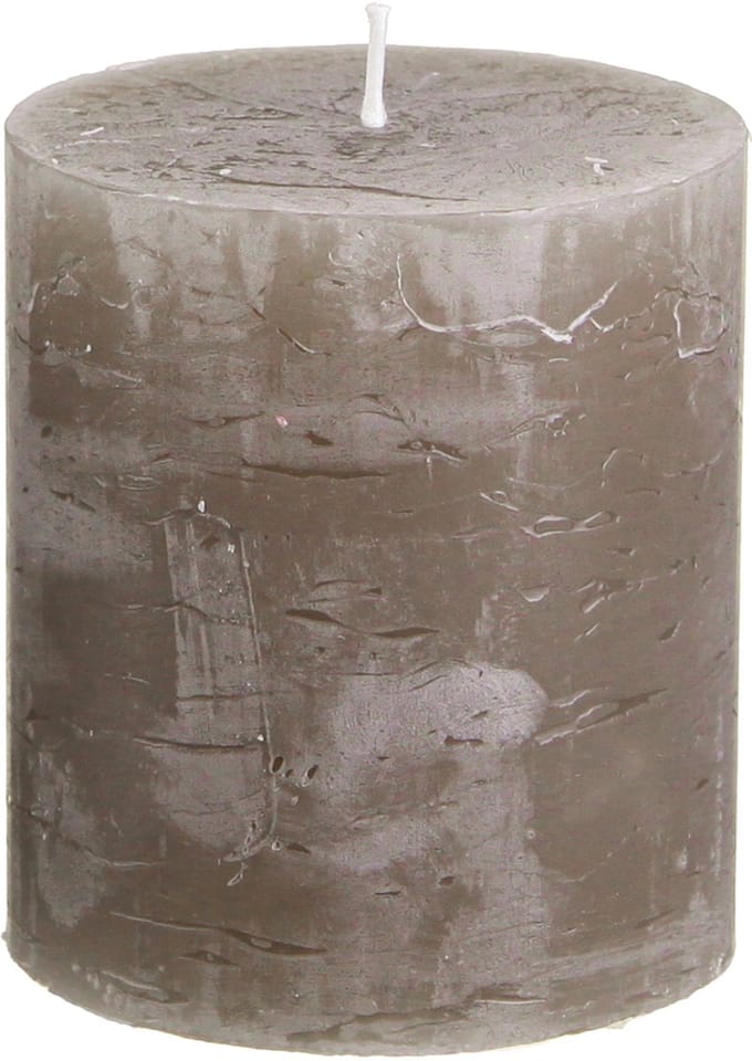 Rustieke, effen bruine pilaarkaarsen, 70x80mm, set van 4; hoogwaardige