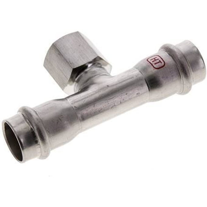 Tee Press Fitting - 18mm & Rp 1/2'' Persmof - RVS