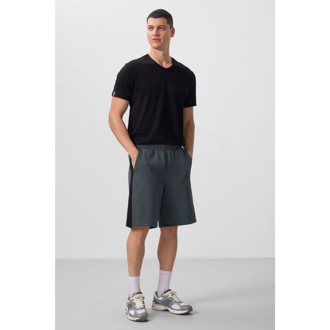 Oversized Katoenmix Gebreide Shorts